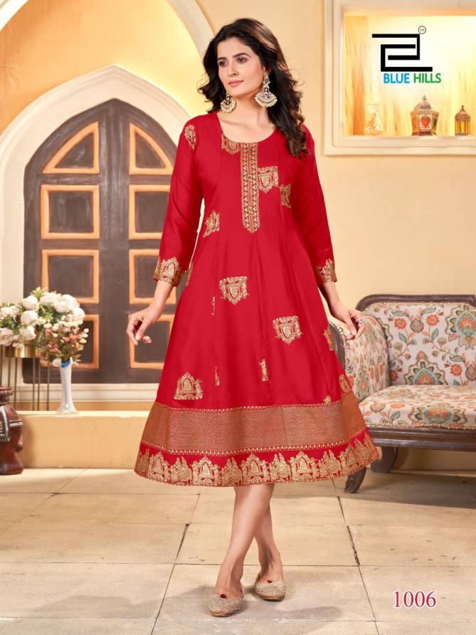 Palki By Blue Hills Special Rayon Anarkali Plus Size Kurti Wholesale Price In Surat
